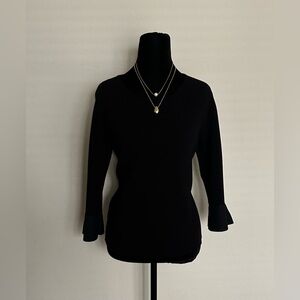 Ann Taylor Elegant Black Sweater with Flared Cuffs